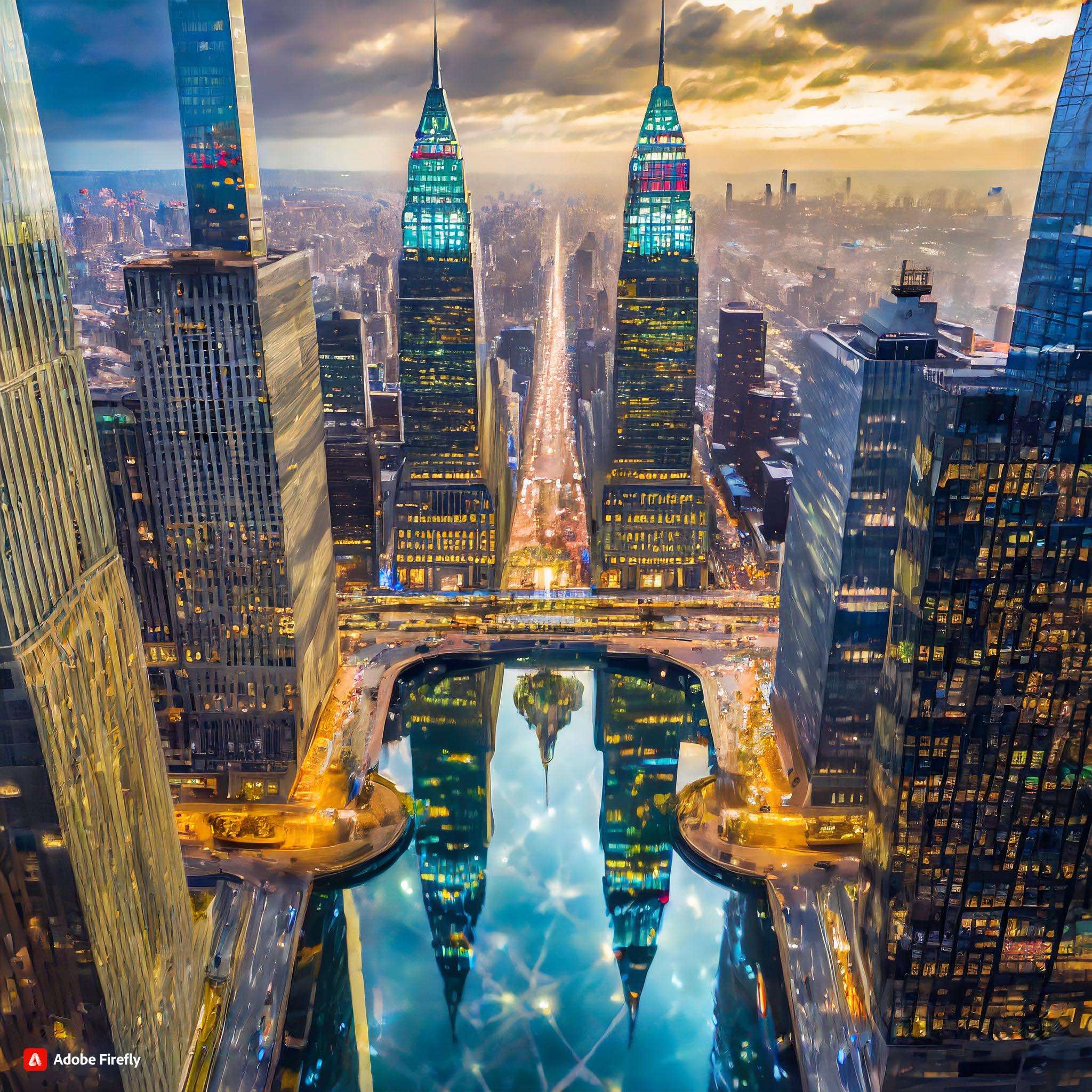 Firefly aerial view of times square with reflection on the water 3505.jpg
