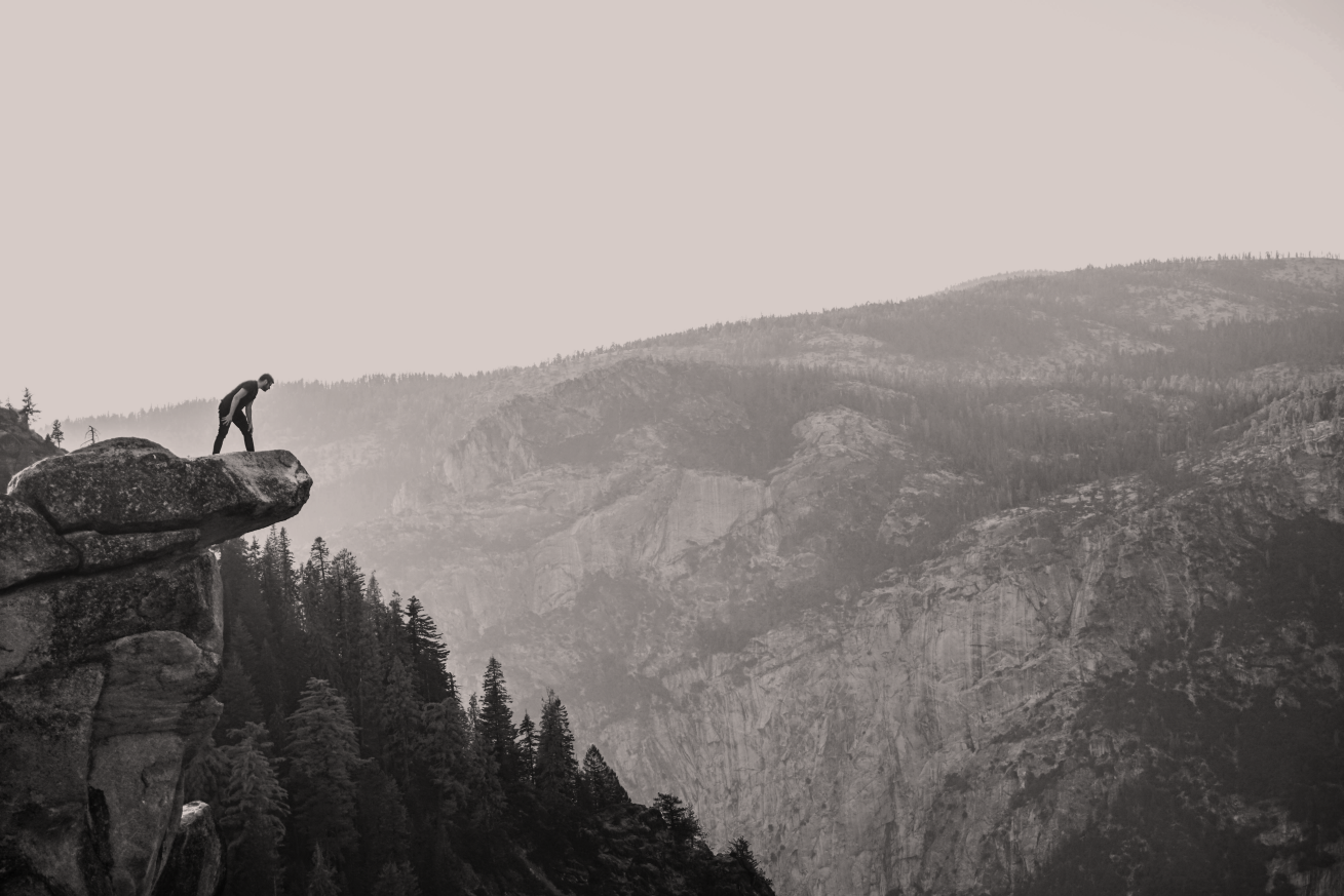 Person on Edge of a Rock