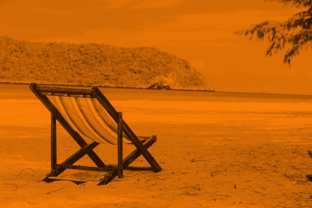  chair on empty beach