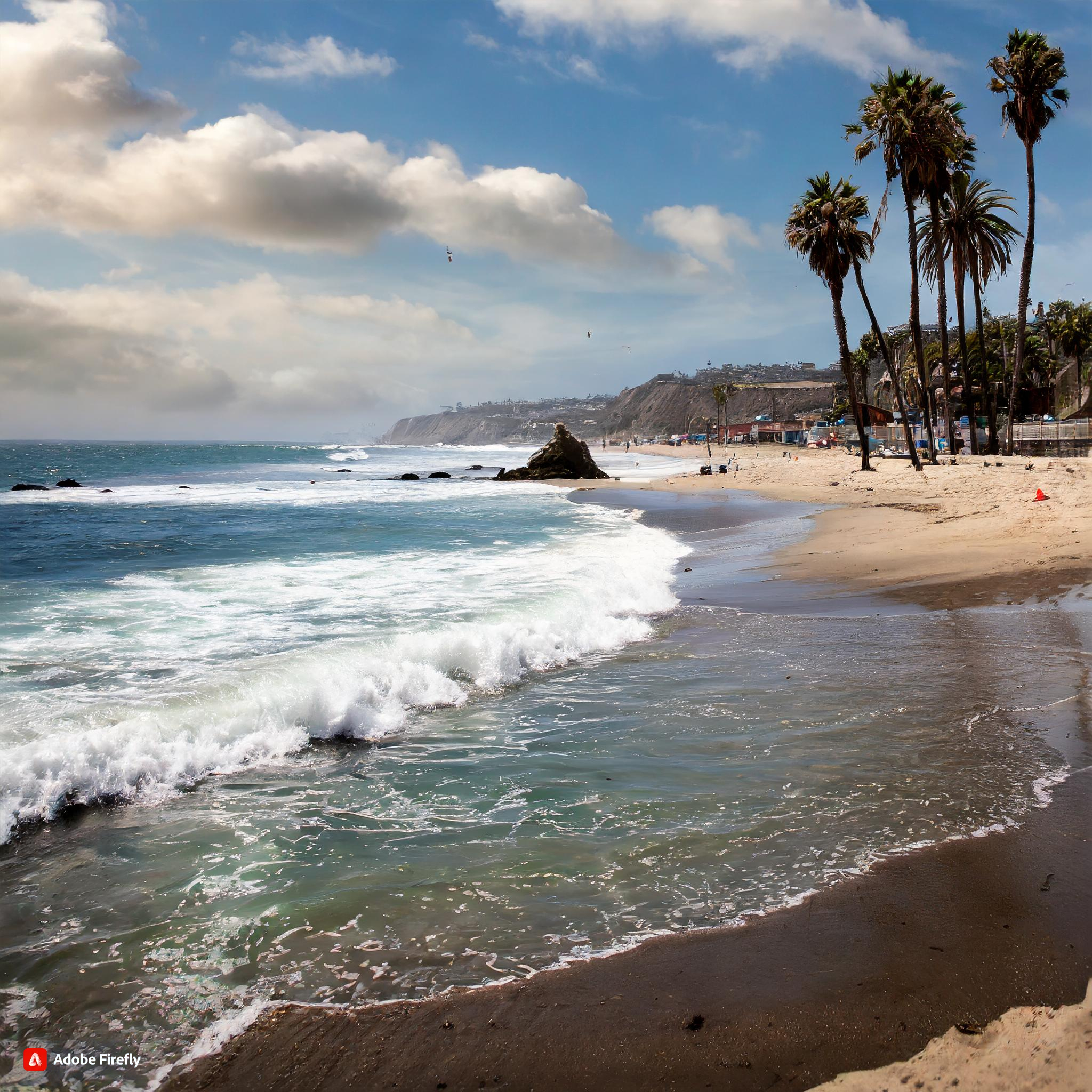 Firefly Los Angeles, California, Sunny Day on the beach with the ocean as the main aspect of the image being the ocean.jpg
