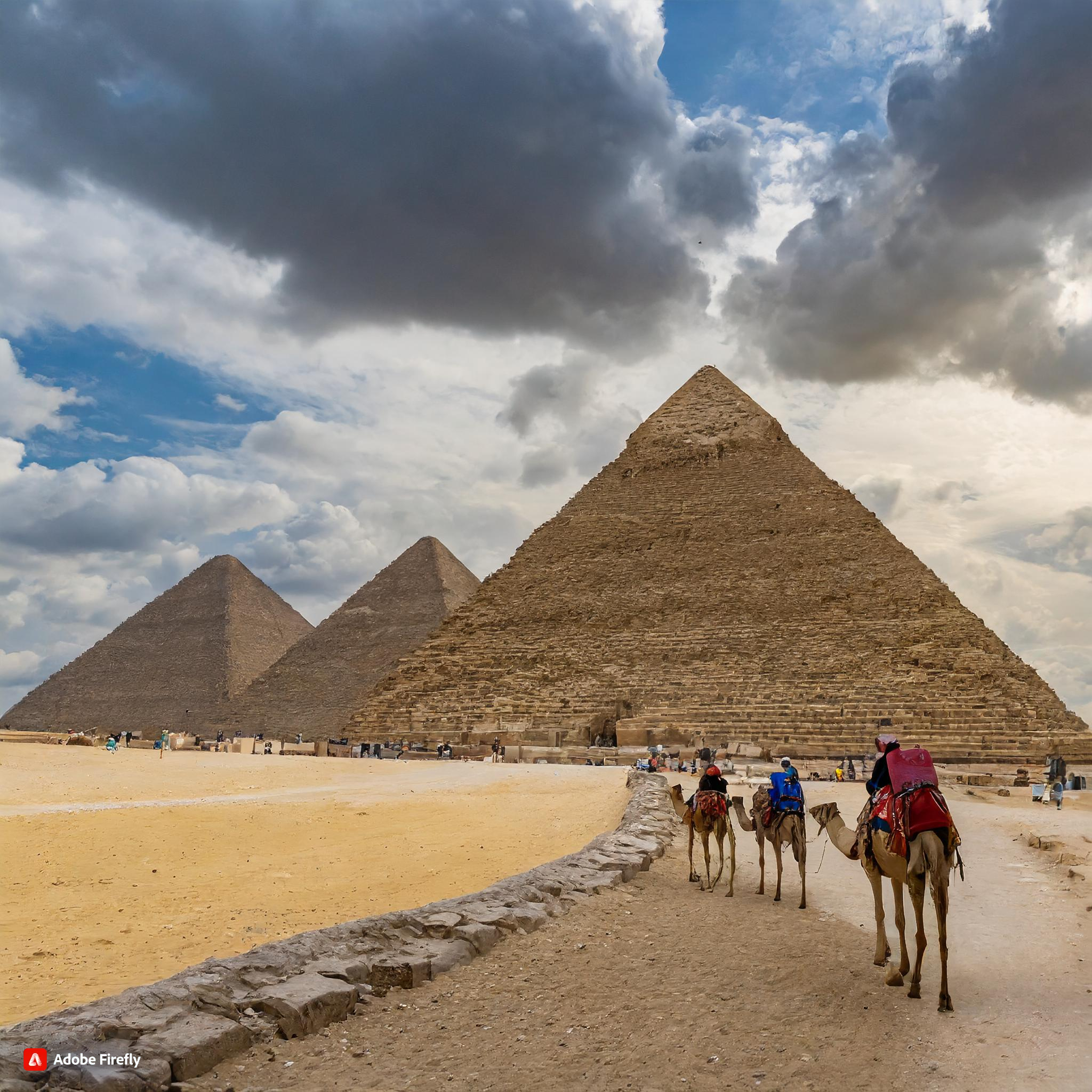  Firefly piramides de egypto con camellos por detras y una esfinge tambien 87654